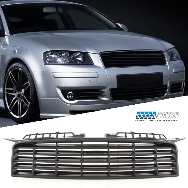 Audi A3 8P juodos tuning grotelės be emblemos